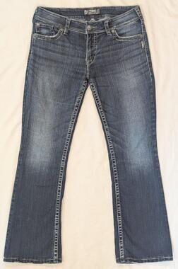 Silver Jeans Co Jeans Womens W32/L32 Blue Wash Suki Surplus Bootcut Embroidered